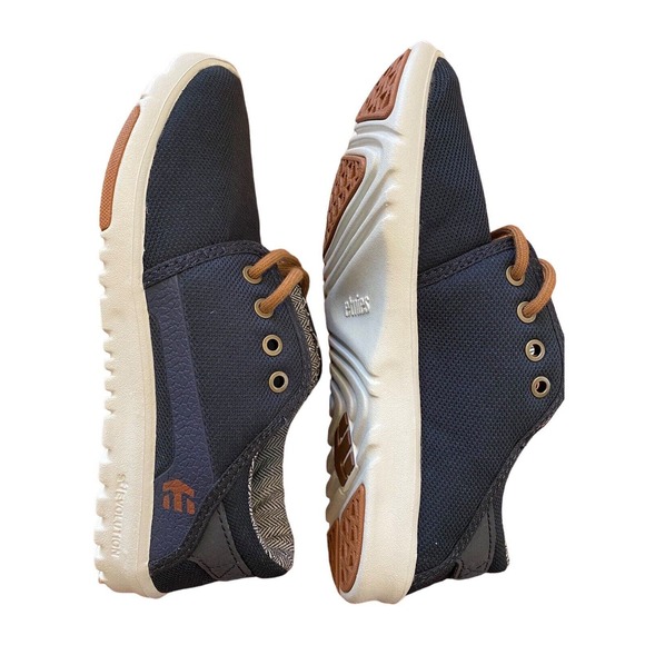 Etnies Men's Scout Low Top Sneaker Shoes Navy Gold Footwear Streetwear Size 5 - Picture 5 of 12